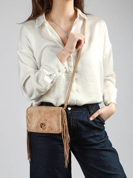 Sac Bandoulière Love Bag Soft Cuir Pinko Beige love bag soft 6023A39A vue secondaire 1
