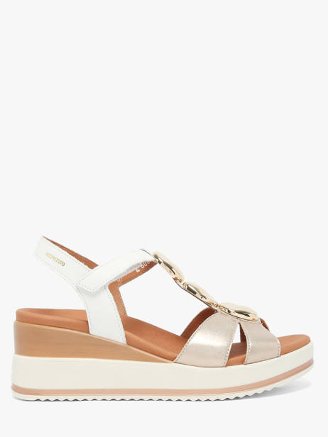 Sandales Semelle Compensée En Cuir Mephisto Or accessoires P5148798