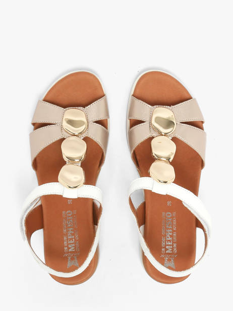 Sandales Semelle Compensée En Cuir Mephisto Or accessoires P5148798 vue secondaire 3