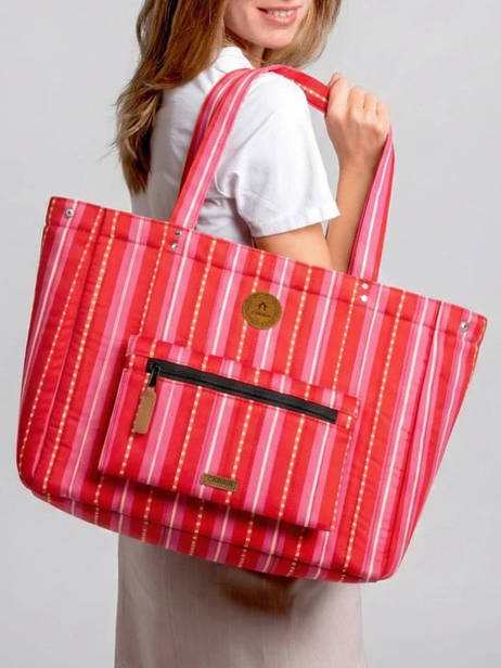Sac Porté épaule A4 Adventurer Polyester Recyclé Cabaia Rouge adventurer TOTEBAGL vue secondaire 1
