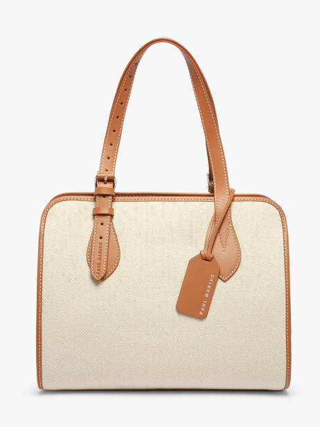 Le Cabas M Escapade Cuir Et Coton Paul marius Beige escapade CABAMESC