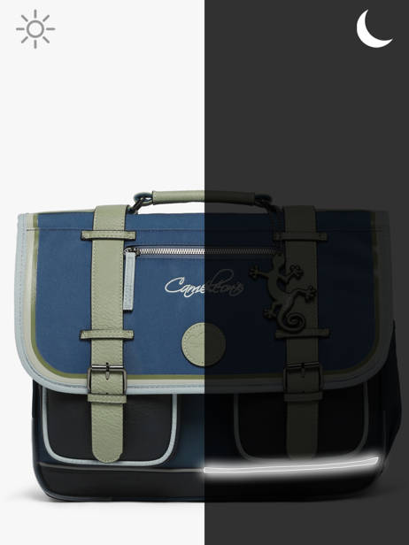 Cartable 2 Compartiments Cameleon Bleu vintage urban 27 vue secondaire 8