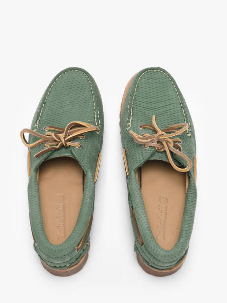 Chaussures Bateau En Cuir Timberland Vert accessoires 2GNVES71 vue secondaire 3