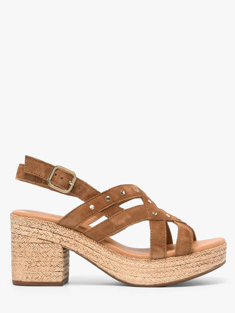 Sandales à Talon En Cuir Aliwell Marron accessoires A126024