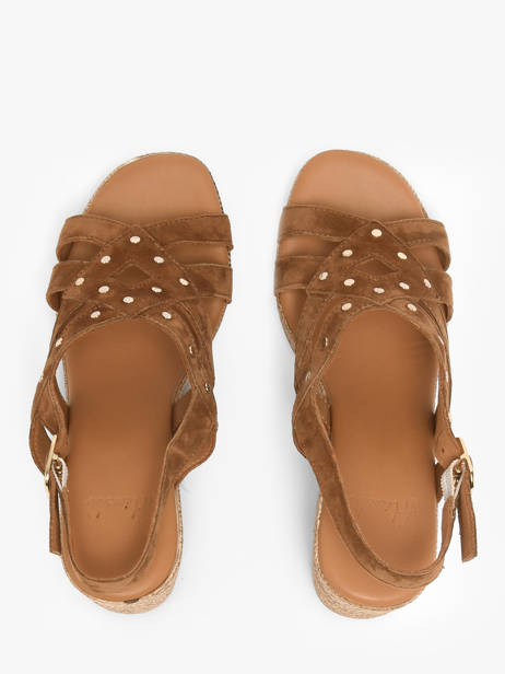 Sandales à Talon En Cuir Aliwell Marron accessoires A126024 vue secondaire 3