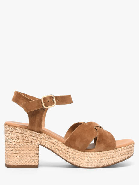 Sandales à Talon En Cuir Aliwell Marron accessoires A123066