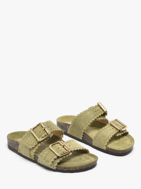 Mules Avec Brides En Cuir Semerdjian Vert accessoires ARIANNA vue secondaire 1