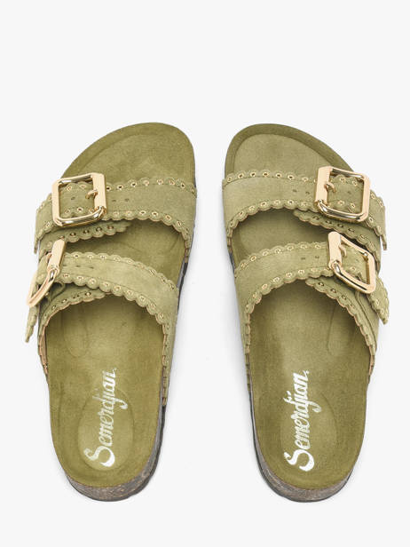 Mules Avec Brides En Cuir Semerdjian Vert accessoires ARIANNA vue secondaire 3