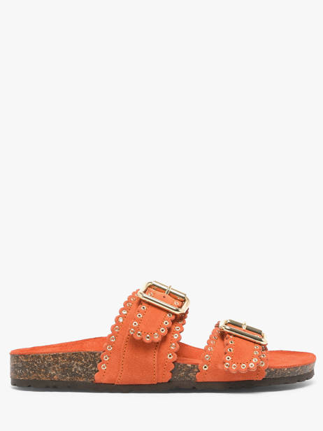 Mules Avec Brides En Cuir Semerdjian Orange accessoires ARIANNA