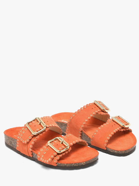 Mules Avec Brides En Cuir Semerdjian Orange accessoires ARIANNA vue secondaire 1