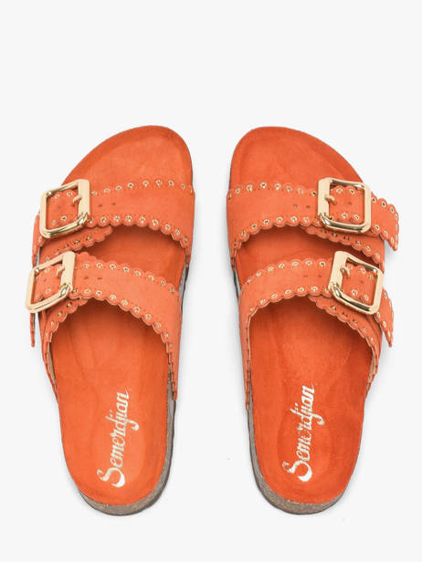 Mules Avec Brides En Cuir Semerdjian Orange accessoires ARIANNA vue secondaire 3