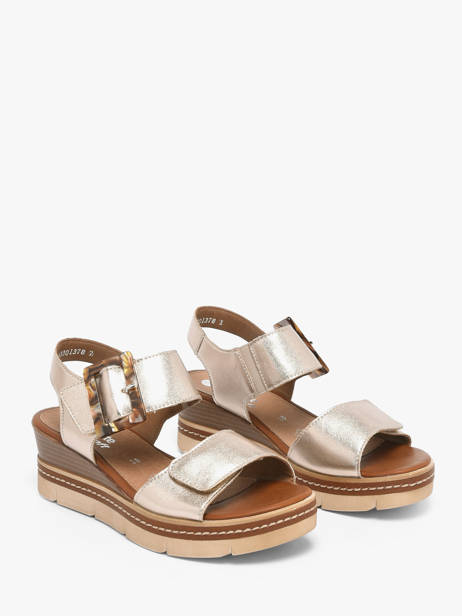 Sandales Talon Compensé En Cuir Remonte Or accessoires 90 vue secondaire 1