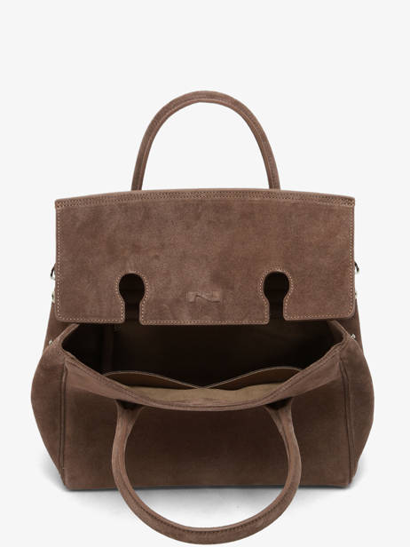 Sac à Main Clara Cuir Daim Nathan baume Marron nathan 2S vue secondaire 4