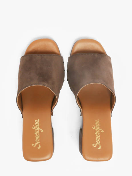 Mules à Talon En Cuir Semerdjian Marron accessoires LAILA vue secondaire 3