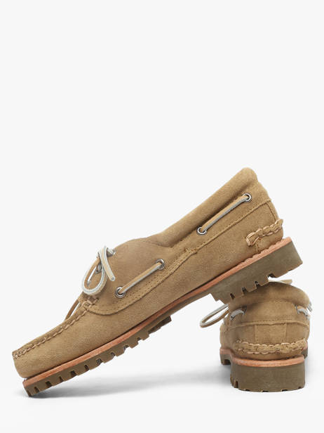 Chaussures Bateau En Cuir Timberland Beige accessoires 2GNVEW11 vue secondaire 2