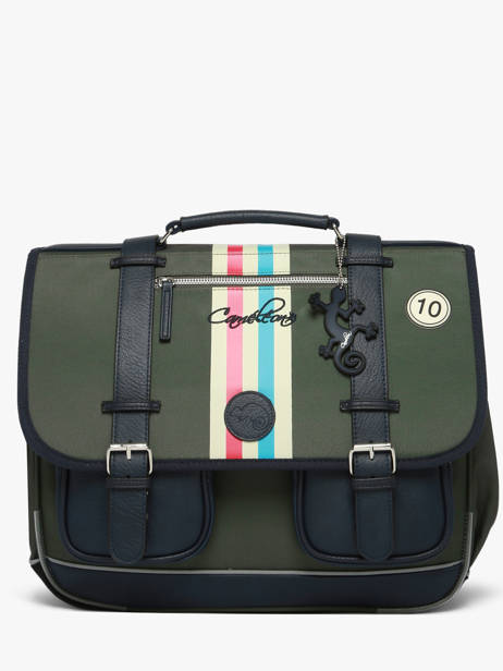 Cartable 3 Compartiments Cameleon Vert vintage urban CA41