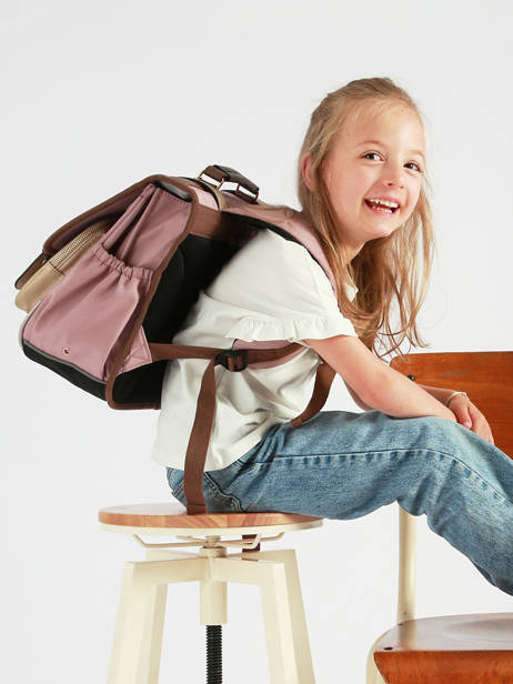 Cartable Enfant 2 Compartiments Cameleon Marron vintage fantasy CA38 vue secondaire 2