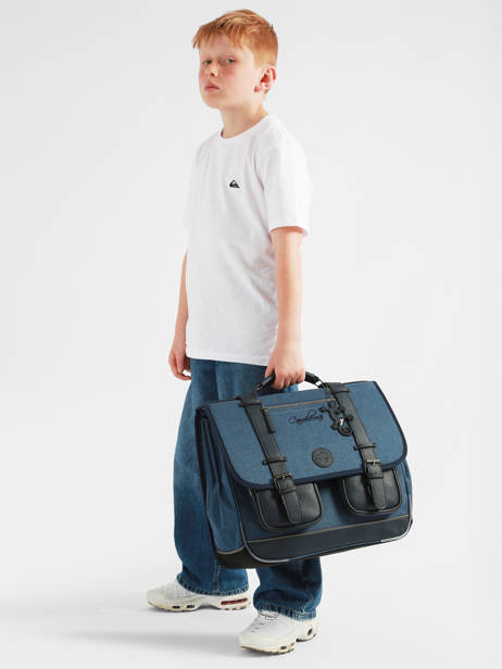 Cartable 3 Compartiments Cameleon Bleu vintage color VIC-CA41 vue secondaire 2
