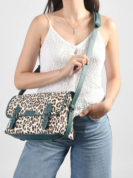 Sac Bandoulière Loulou Leder En Raffia Paul marius Multicolore raphia LOULORAP vue secondaire 1