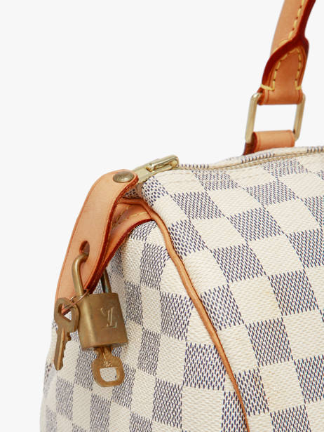 Sac à Main D'occasion Louis Vuitton Speedy 30 Damier Azur Louis vuitton Bleu second life DU1098 vue secondaire 4