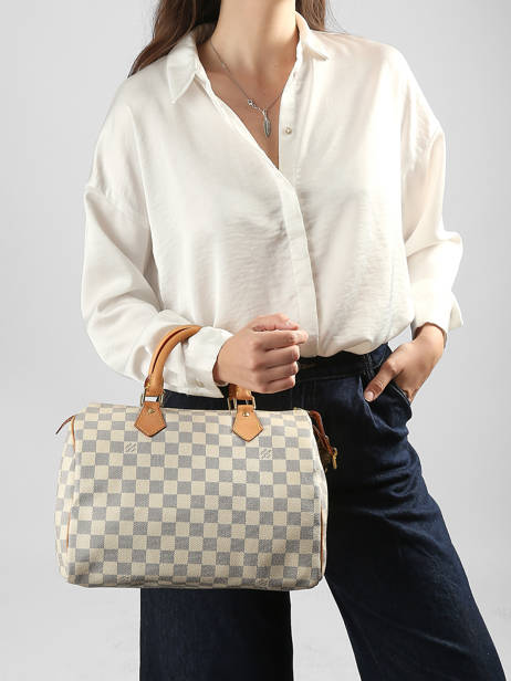 Sac à Main D'occasion Louis Vuitton Speedy 30 Damier Azur Louis vuitton Bleu second life DU1098 vue secondaire 1