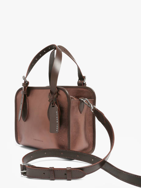 Sac Porté Main Vintage Cuir Paul marius Marron vintage S vue secondaire 1