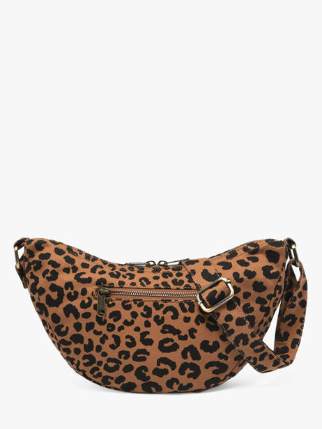 Sac Bandoulière Leopard Coton Hindbag Marron leopard LE vue secondaire 4