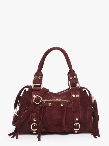 Sac Bandoulière Velvet Cuir Milano Rouge velvet VE24093O