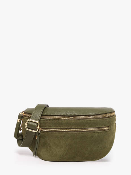 Sac Banane Cuir Milano Vert velvet caviar VC24111