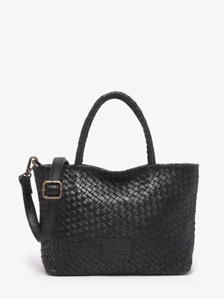 Sac Bandoulière Lisbonne Cuir Basilic pepper Noir lisbonne BLIS01