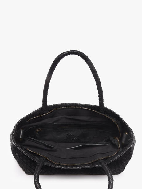 Sac Bandoulière Lisbonne Cuir Basilic pepper Noir lisbonne BLIS01 vue secondaire 3