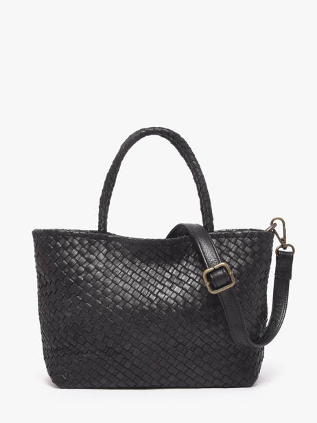 Sac Bandoulière Lisbonne Cuir Basilic pepper Noir lisbonne BLIS01 vue secondaire 4