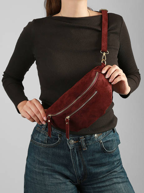 Sac Banane Cuir Milano Marron velvet VE24119O vue secondaire 1