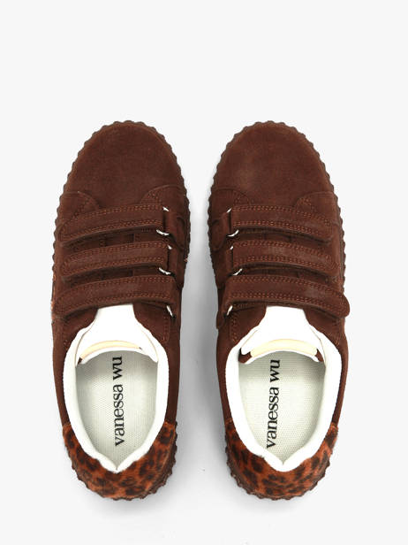 Sneakers Plateforme Vanessa wu Marron accessoires BK2954CH vue secondaire 3