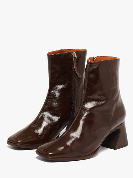 Bottines à Talon En Cuir Angel alarcon Marron accessoires 507N vue secondaire 1