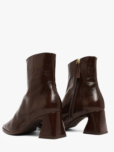 Bottines à Talon En Cuir Angel alarcon Marron accessoires 507N vue secondaire 2