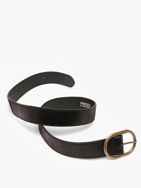 Ceinture Femme Cuir Pieces Noir laura 17125486 vue secondaire 3