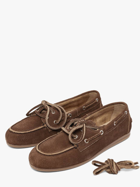 Chaussures Bateau En Cuir Pavement Marron accessoires 24128347 vue secondaire 1