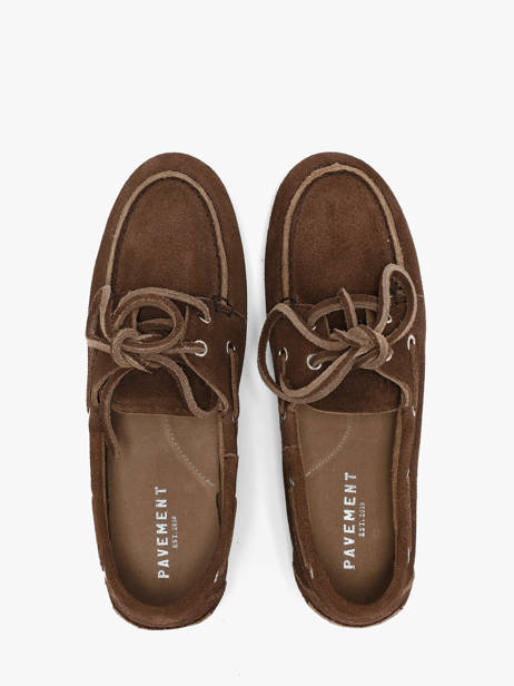 Chaussures Bateau En Cuir Pavement Marron accessoires 24128347 vue secondaire 3