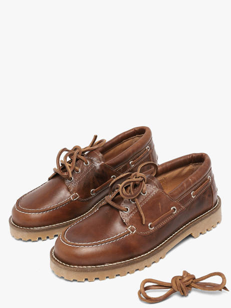 Chaussures Bateau En Cuir Pavement Marron accessoires 24324052 vue secondaire 1