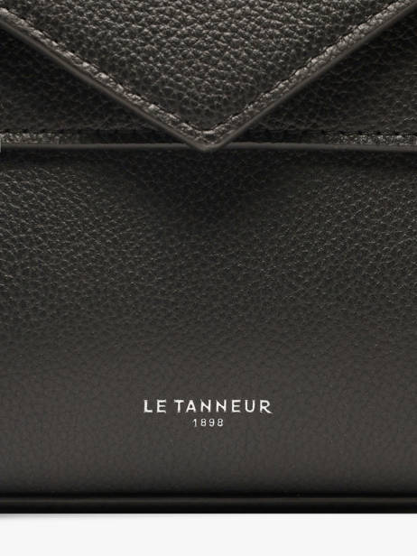 Sac Bandoulière S Double Rabat Emilie Cuir Grainé Le tanneur Noir emily TEMI1006 vue secondaire 3