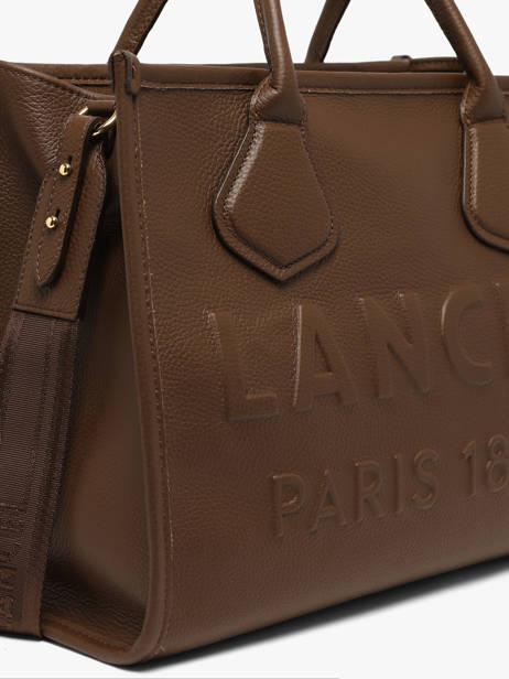 Cabas Zippé M Jour Cuir Lancel Marron jour A12996 vue secondaire 2