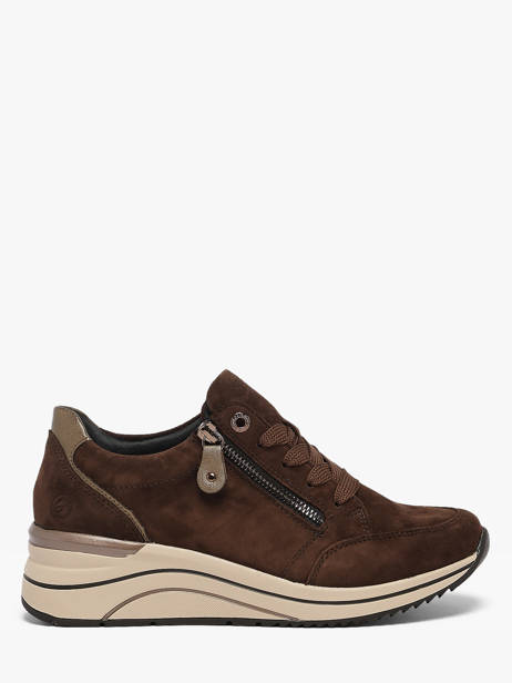 Sneakers Semelle Compensée En Cuir Remonte Marron women 25