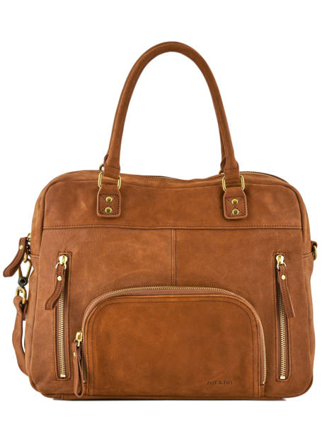 Sac Macy Cuir Nat et nin Marron vintage MACY