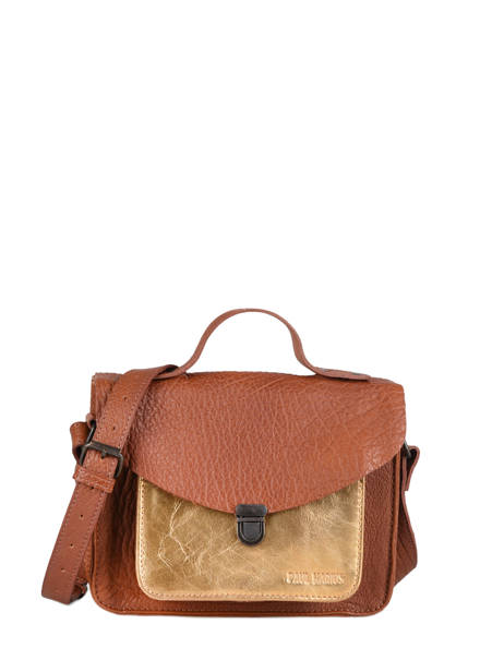 Sac Mademoiselle George Cuir Paul marius Marron dore GEORGDOR