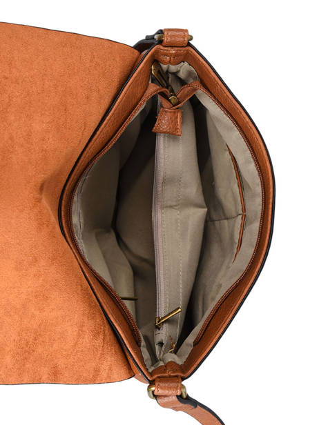 Sac Bandoulière Grained Flora & co Marron grained F8045 vue secondaire 3