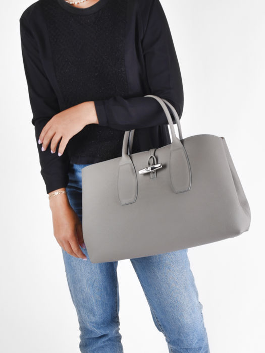 Longchamp Roseau Sacs porté main Gris