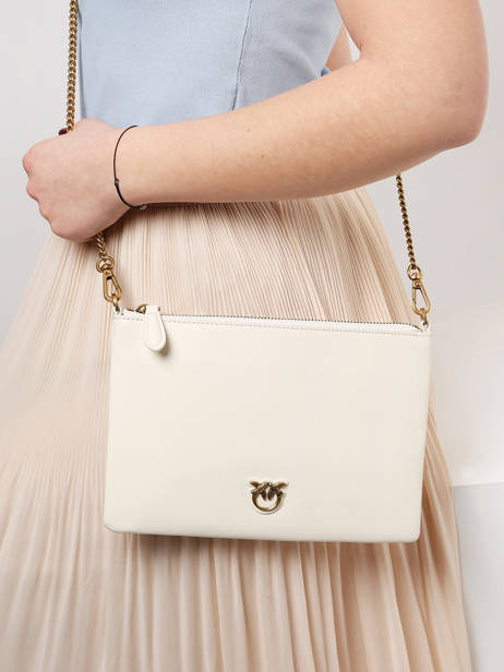 Sac Bandoulière Classic Love Flat Bag Cuir Pinko Blanc love bag icon A0F1 vue secondaire 1