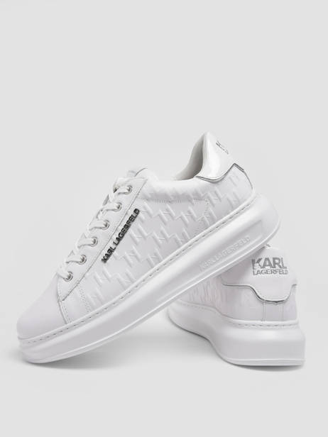 Sneakers Kapri Monogram En Cuir Karl lagerfeld Blanc men KL52549 vue secondaire 3