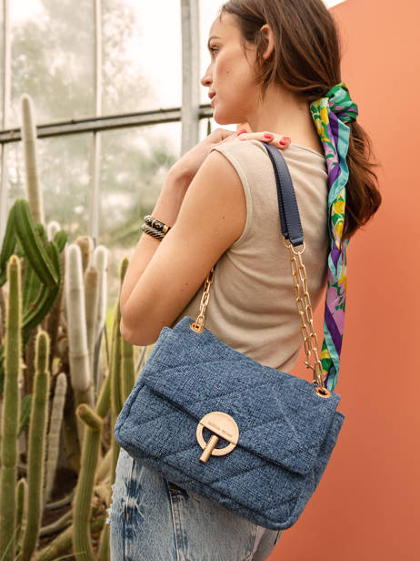 Grand Sac Bandoulière Moon En Lin Vanessa bruno Bleu moon 70V40329